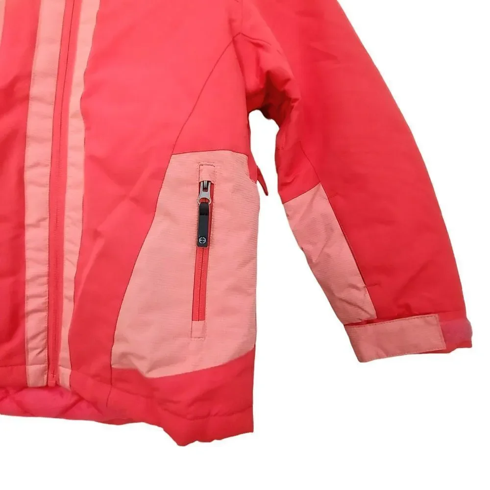 Planet Earth Snow Jacket Girls Small Orange Snowboarding Full Zip Insulated